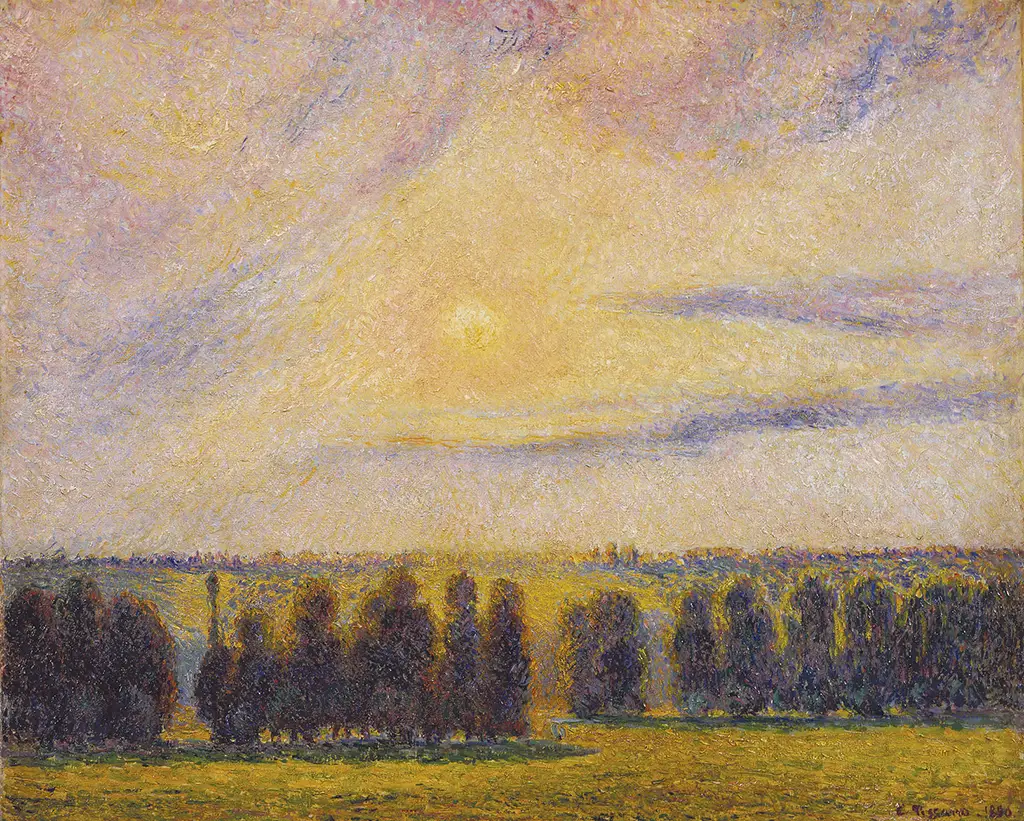 Sunset at Eragny Camille Pissarro